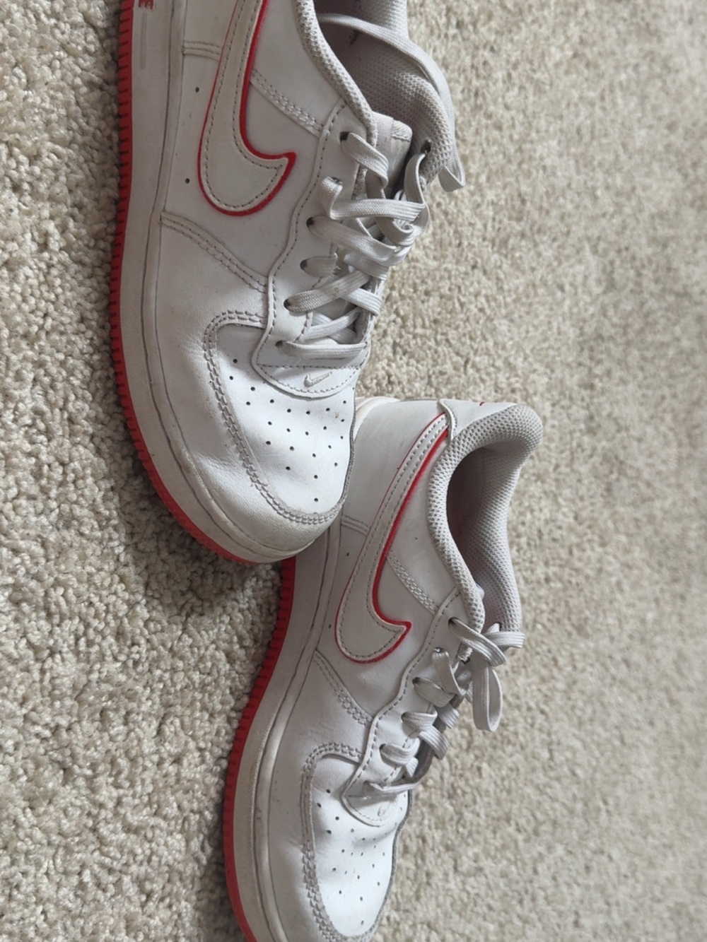Nike White and Pink Kids Sneakers